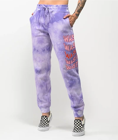 JV by Jac Vanek Wasted Purple Tie Dye Sweatpants