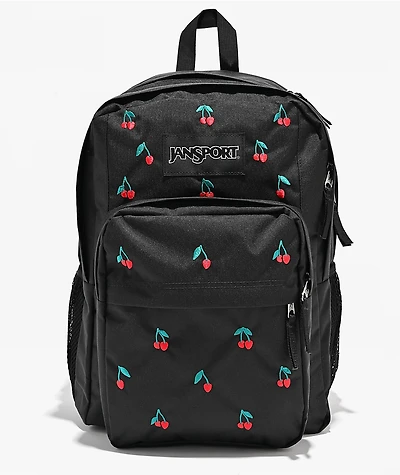 Jansport Big Plans Embroidered Cherry Black Backpack