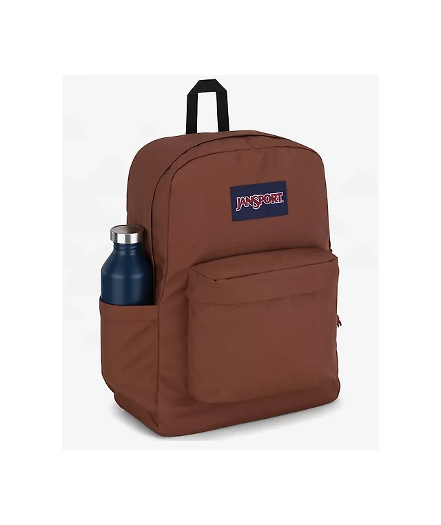 carpenter brown jansport backpack Big Student a side water bottle pocket JanSport Right Pack Brown Patina