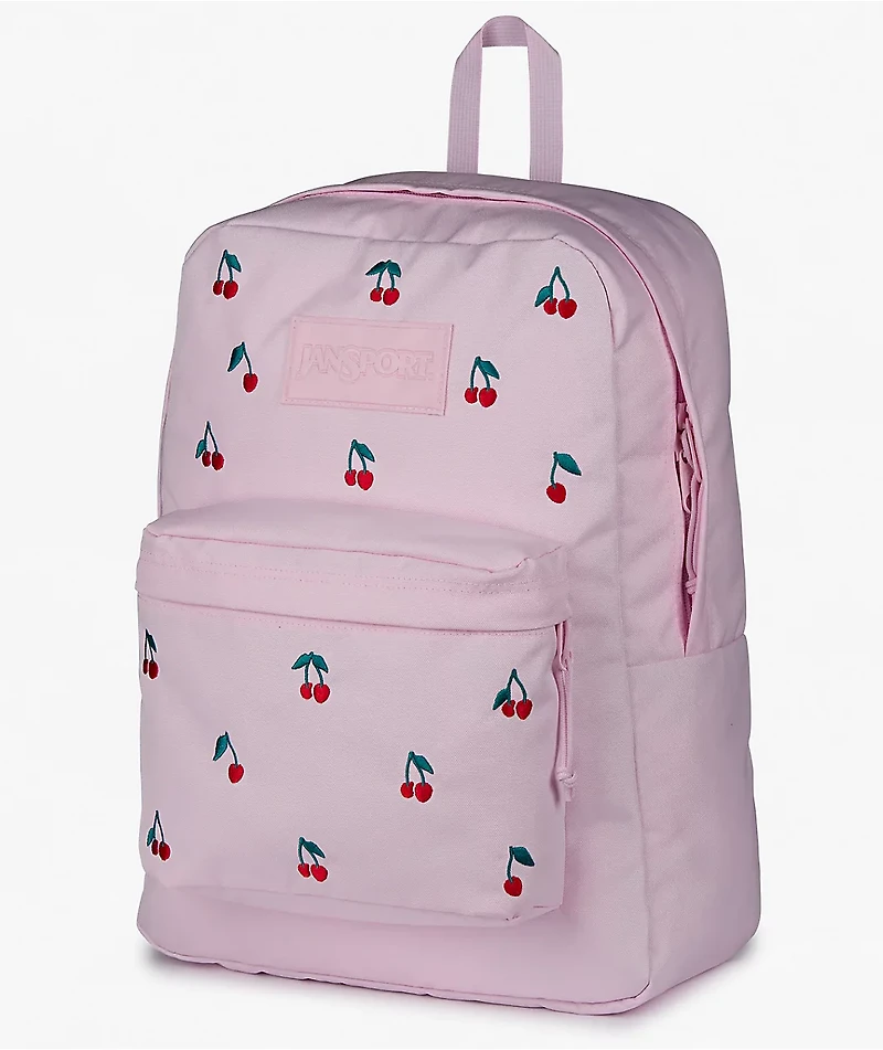Jansport Superbreak Plus Embroidered Cherry Pink Backpack