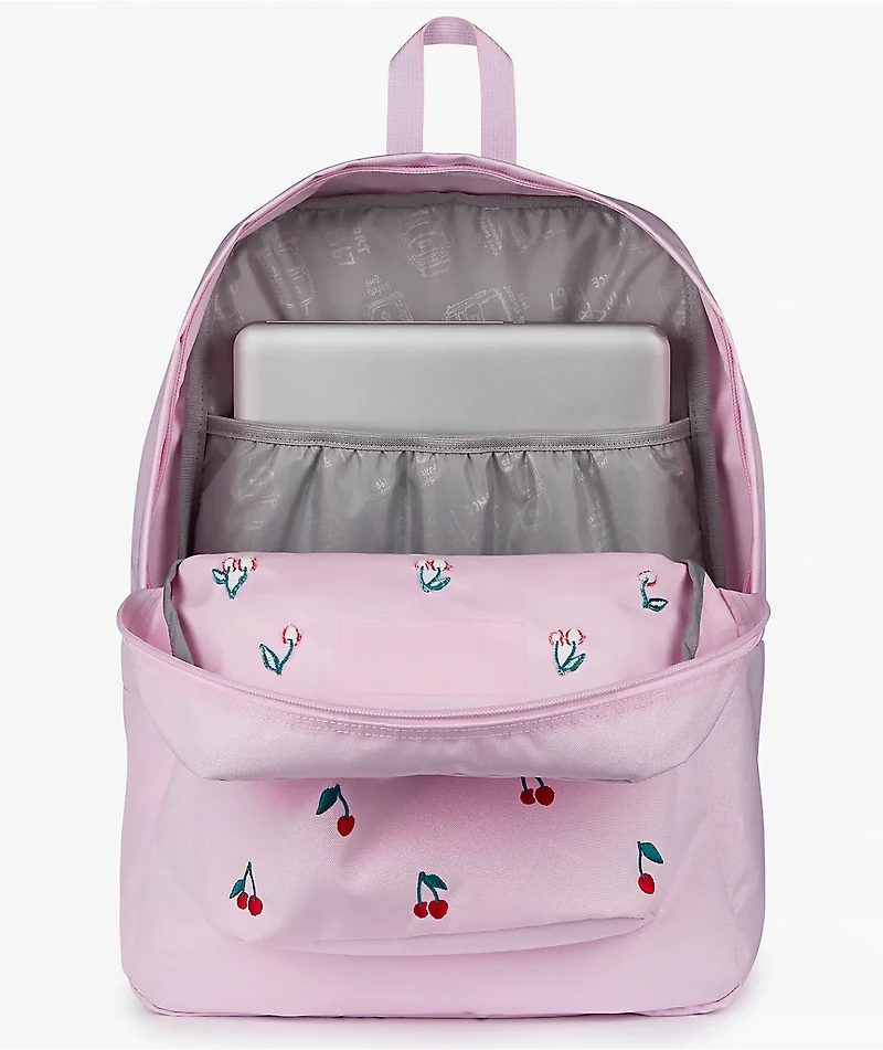 Jansport Superbreak Plus Embroidered Cherry Pink Backpack
