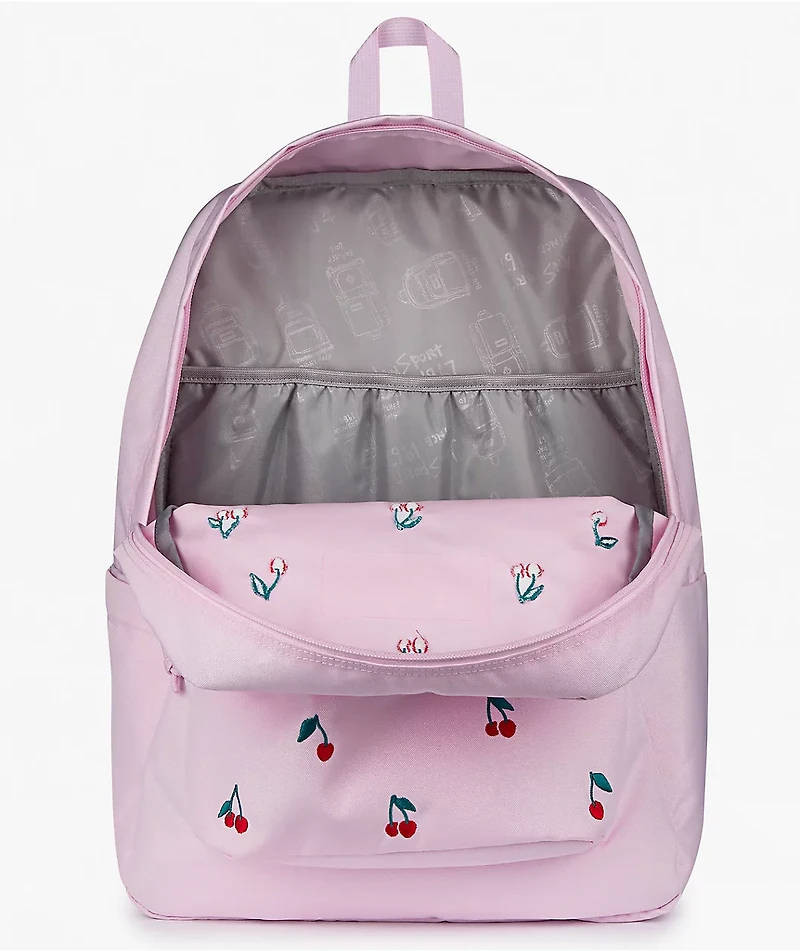 Jansport Superbreak Plus Embroidered Cherry Pink Backpack