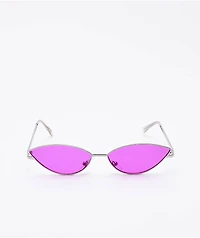 Jenna Dark Pink & Silver Sunglasses