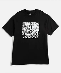 Joker Clown Face Tag Black T-Shirt