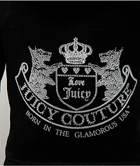 Juicy  Couture Scottie Dog Black Cotton Velour Zip Hoodie