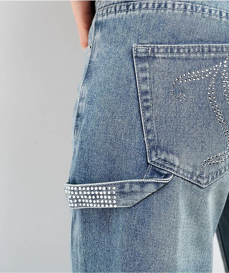 Juicy Couture Abbot Rhinestone Blue Carpenter Jeans