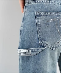 Juicy Couture Abbot Rhinestone Blue Carpenter Jeans