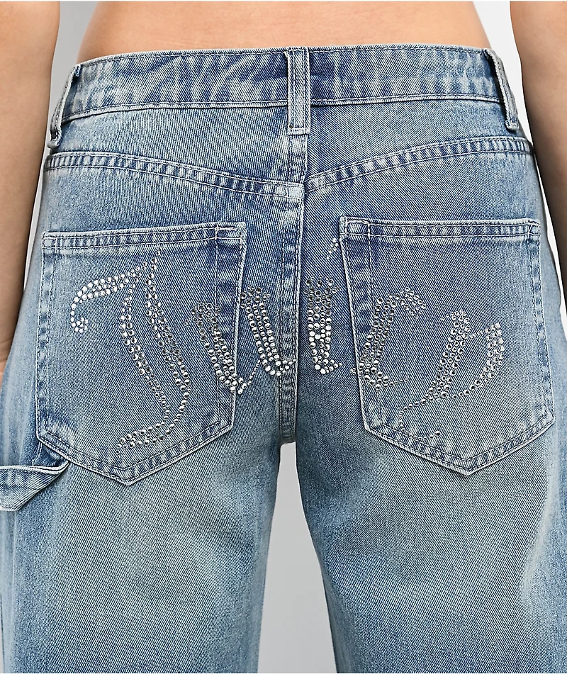 Juicy Couture Abbot Rhinestone Blue Carpenter Jeans