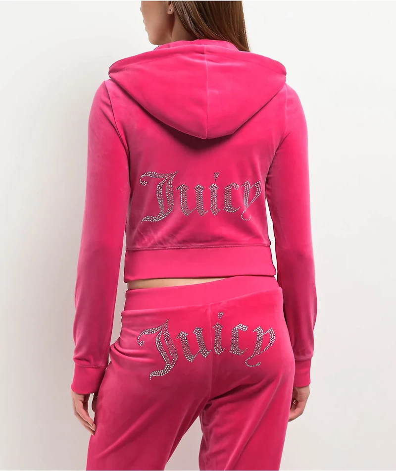 Juicy Couture Bling Free Love Velour Zip Hoodie