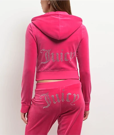 Juicy Couture Bling Free Love Velour Zip Hoodie