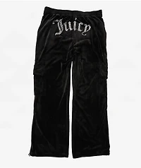 Juicy Couture Bling Licorice Velour Cargo Track Pants
