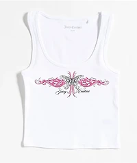 Juicy Couture Butterfly White Crop Tank Top