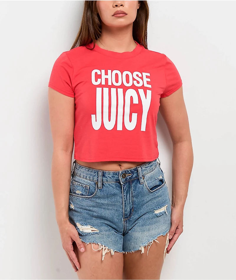 Juicy Couture Choose Red Crop T-Shirt