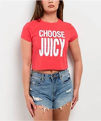 Juicy Couture Choose Red Crop T-Shirt