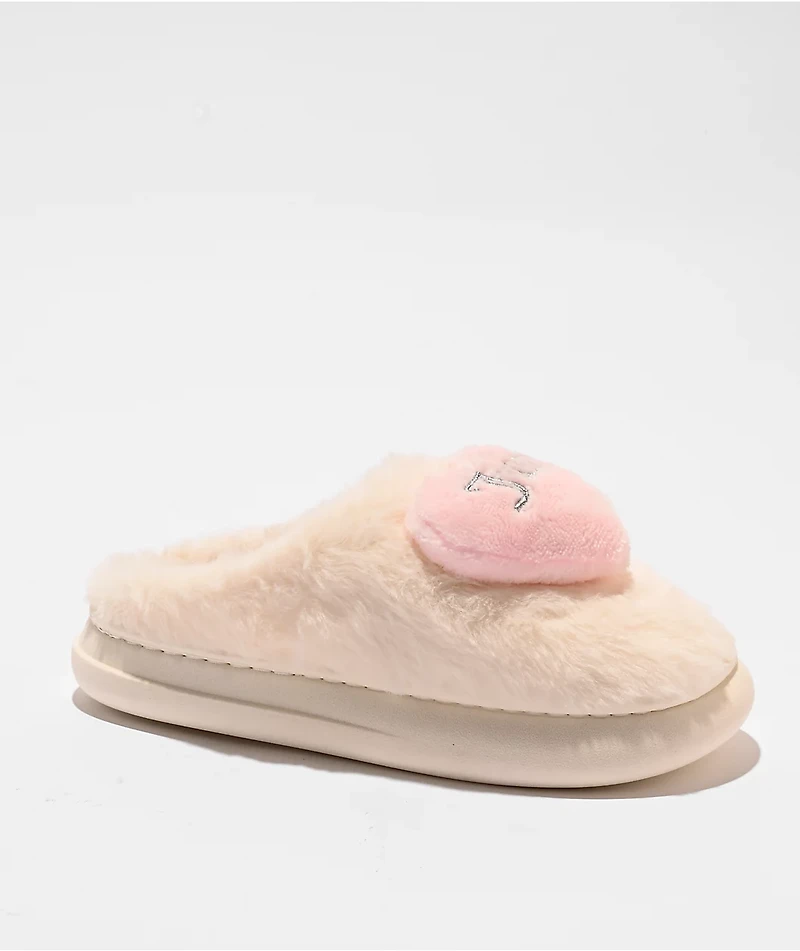 Juicy Couture Contenta Ivory & Blush Slippers