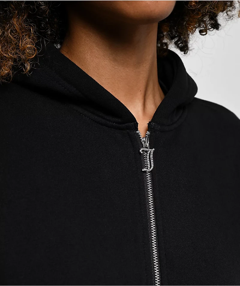 Juicy Couture Corset Licorice Crop Zip Hoodie