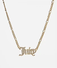 Juicy Couture Crystal Script Goldtone Necklace