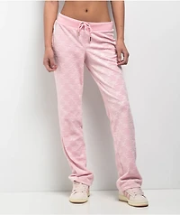 Juicy Couture Embossed Whisper Pink Velour Track Pants
