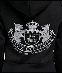 Juicy Couture Faux Fur Black Crop Zip Hoodie