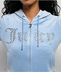Juicy Couture Front Bling Frosted Velour Zip Hoodie