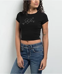 Juicy Couture Heart & Arrow Licorice Crop T-Shirt