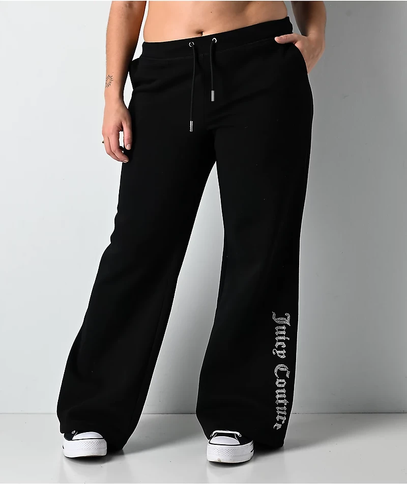 Juicy Couture Licorice Fleece Wide Leg Sweatpants