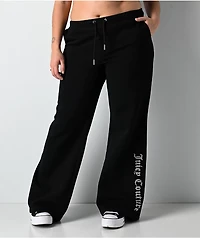 Juicy Couture Licorice Fleece Wide Leg Sweatpants