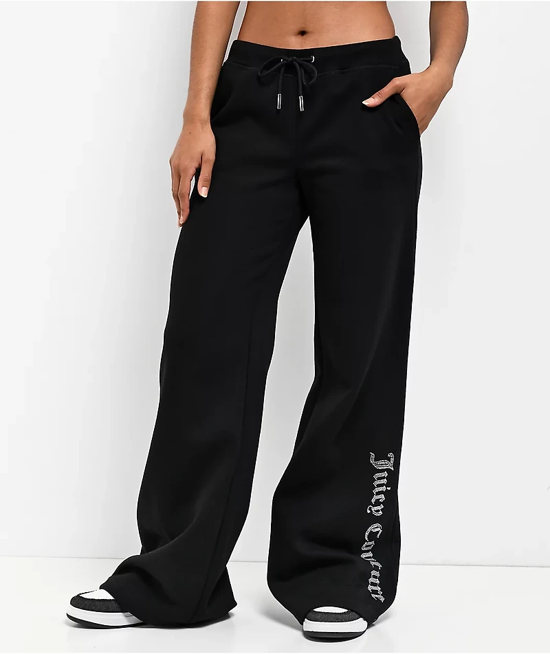 Juicy Couture Licorice Fleece Wide Leg Sweatpants