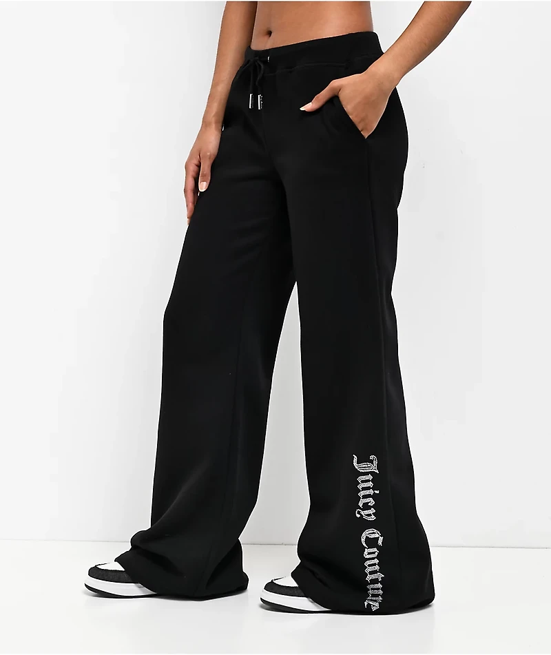 Juicy Couture Licorice Fleece Wide Leg Sweatpants