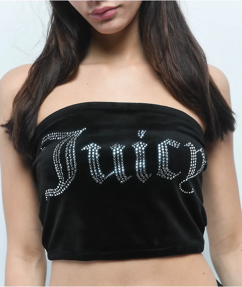 Juicy Couture Luxe Velour Black Tube Top