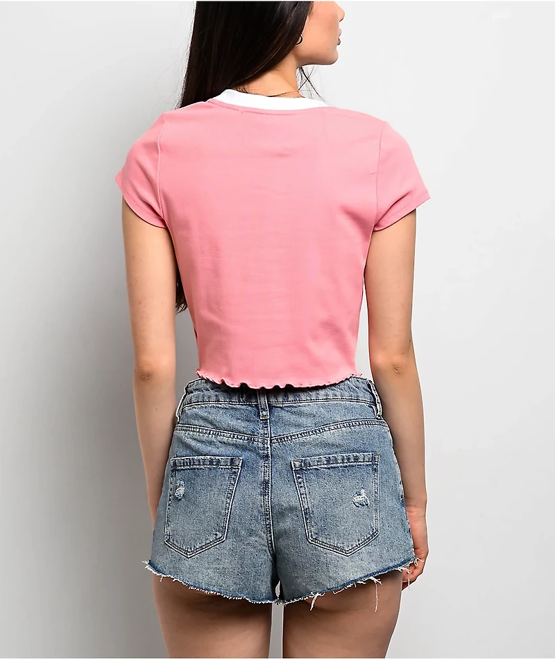 Juicy Couture Miss Juicy Pink Crop T-Shirt
