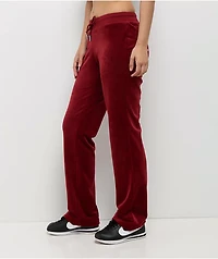 Juicy Couture OG Big Bling Coco Red Velour Track Pants