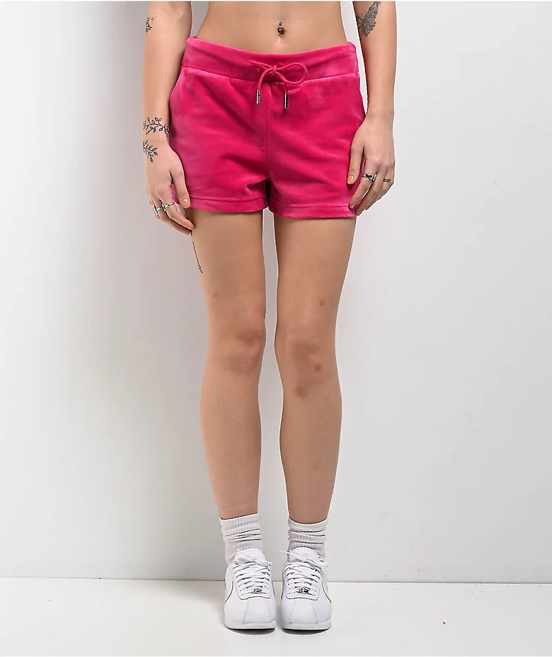 Juicy Couture OG Big Bling Free Love Velour Track Shorts