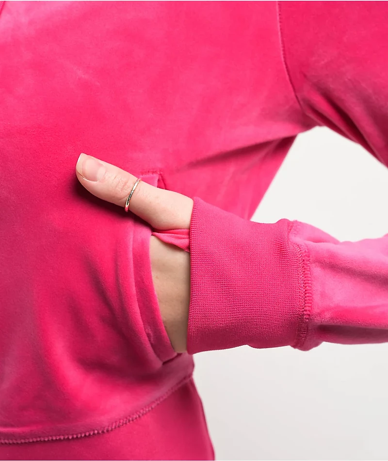 Juicy Couture OG Big Bling Free Love Velour Zip Hoodie
