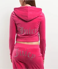 Juicy Couture OG Big Bling Free Love Velour Zip Hoodie