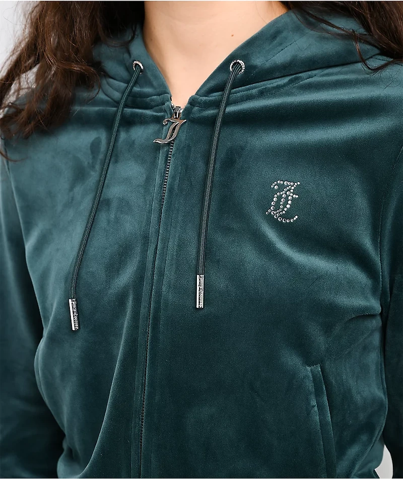 Juicy Couture OG Big Bling Junebug Velour Zip Hoodie