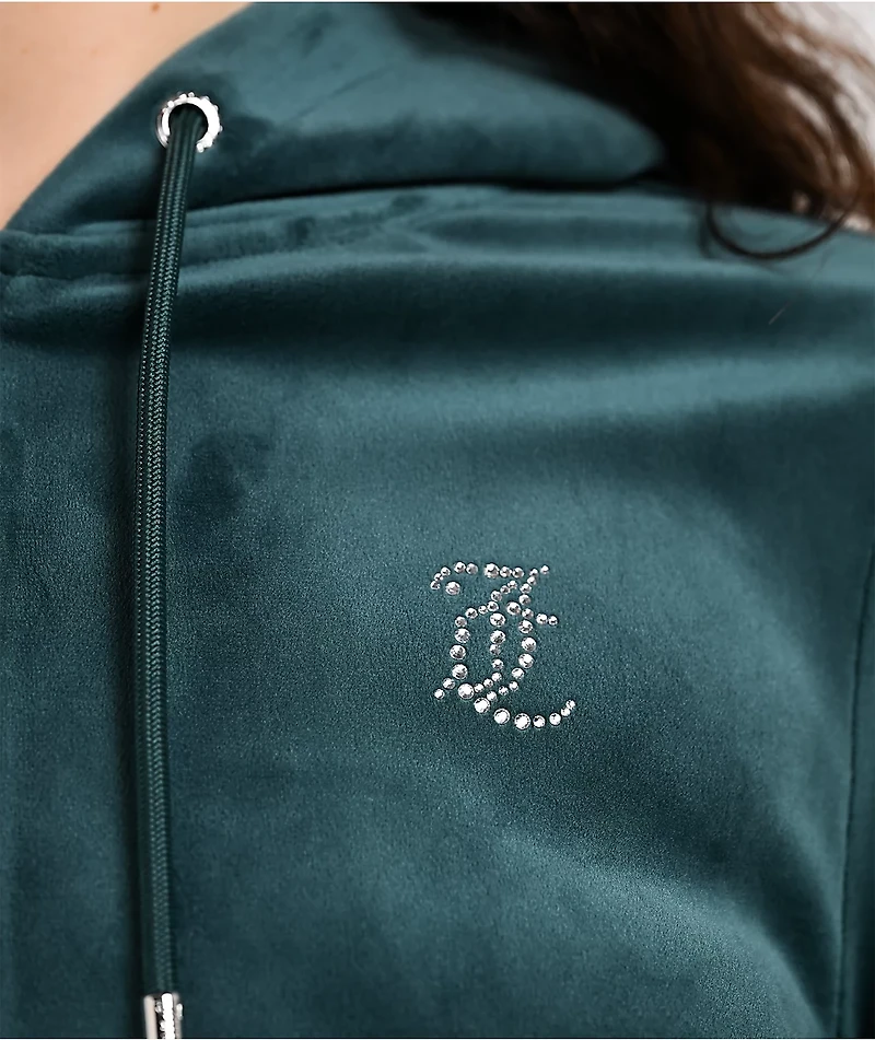 Juicy Couture OG Big Bling Junebug Velour Zip Hoodie