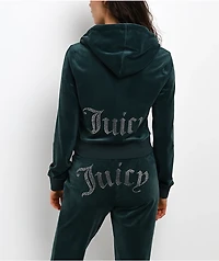 Juicy Couture OG Big Bling Junebug Velour Zip Hoodie