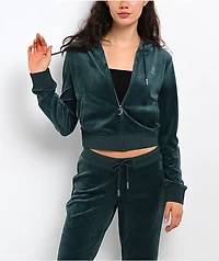 Juicy Couture OG Big Bling Junebug Velour Zip Hoodie