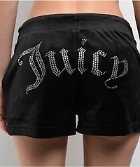 Juicy Couture OG Big Bling Licorice Velour Track Shorts
