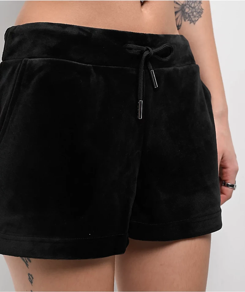 Juicy Couture OG Big Bling Licorice Velour Track Shorts