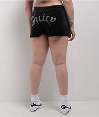 Juicy Couture OG Big Bling Licorice Velour Track Shorts