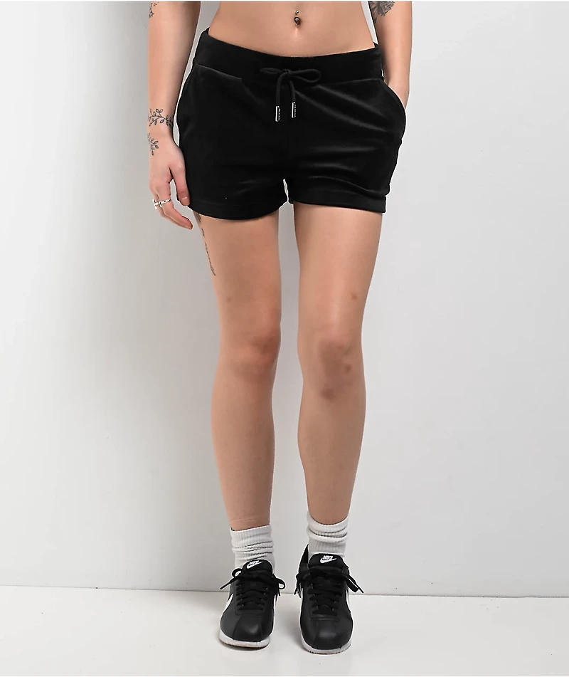 Juicy Couture OG Big Bling Licorice Velour Track Shorts