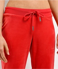 Juicy Couture OG Big Bling Maraschino Cherry Velour Track Pants