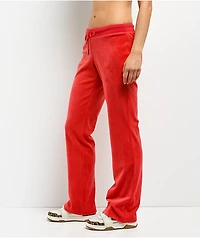 Juicy Couture OG Big Bling Maraschino Cherry Velour Track Pants