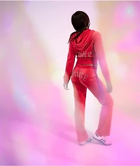 Juicy Couture OG Big Bling Maraschino Cherry Velour Track Pants