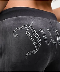 Juicy Couture OG Big Bling Titanium Velour Track Pants