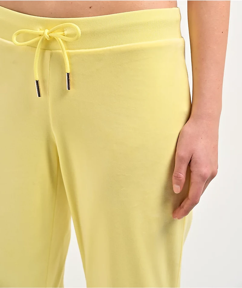 Juicy Couture OG Big Bling Yellow Iris Velour Track Pants