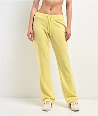 Juicy Couture OG Big Bling Yellow Iris Velour Track Pants
