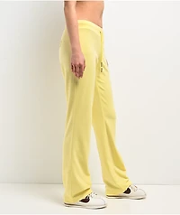 Juicy Couture OG Bling Yellow Iris Velour Track Pants